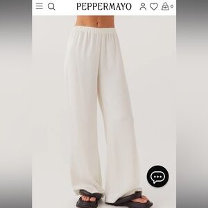 NWOT Peppermayo white satin pants